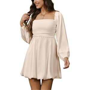 Rooscier Lantern Flounce Long Sleeve Ruffle Layer Mini Short Dress